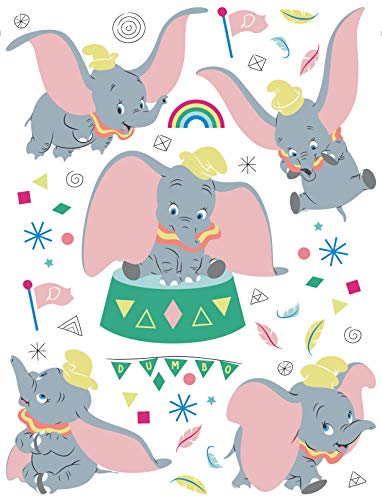 AG Design Dumbo DK 2320 Circus Disney Decorative Stickers for Walls, Furniture and Interior of a Nursery 65 x 85 cm, Multicoloured, 65 cm x 85 cm