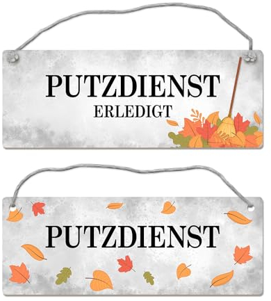 Putzdienst oder Putzdienst erledigt Wendeschild mit Kordel