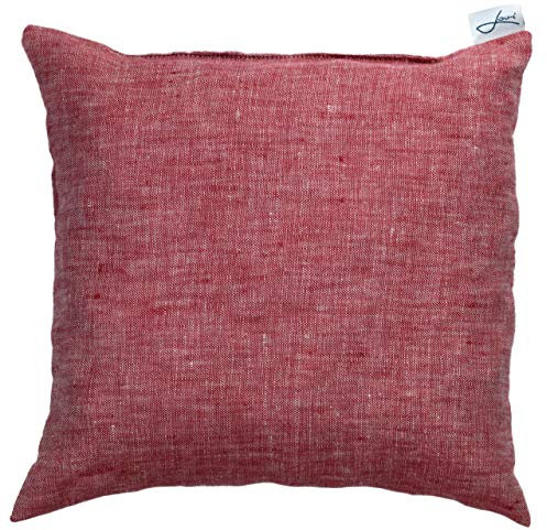 Coussin de lavande rouge - Sachet de lavande - Coussin de sommeil parfumé à la lavande (30 x 30 cm, lin rouge chiné)