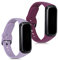 kwmobile Straps Compatible with Samsung Galaxy Fit (SM-R370) Straps - 2x Replacement Silicone Watch Bands - Smartwatch or Fitness Tracker - Violet/Berry