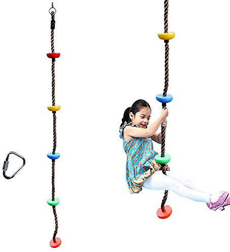 Corde d'Escalade 2 m Avec Marchepieds - Balançoire Suspendue - Corde Ninja - Accessoires
