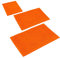 PANA 'Paris' Badeteppich-Set • Flauschige Vorleger für Badezimmer und WC • Chenille Badematte • Set: 45 x 45 cm ohne WC Ausschnitt + 50 x 80 cm + 70 x 120 cm • Farbe: Orange