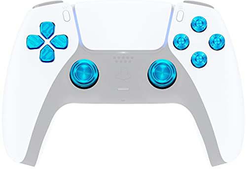 eXtremeRate Boutons Dpad ABXY avec Joysticks Métal pour ps5 Manette, Boutons Joysticks Métal de Remplacement pour ps5 Manette, Bleu