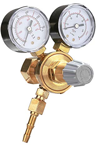 Lospitch Druckminderer MINI Druckregler für Argon/CO2, Druckminderer Gasarmatur mit Manometer Schutzgas Zu MIG/MAG WIG TIG Schweißgerät Mehrwegflaschen