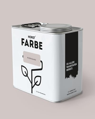 HORST Wandfarbe Rosenquarz 5L - Hochwertige Innen-Farbe - Hohe Deckkraft & Schnelltrocknend - Geruchsneutral - Spritz- & Tropffrei - 100% Natürlich - Rosa