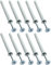 AERZETIX - C49828 - Set di 10 tasselli chiodi in plastica con viti a testa fresata - Ø6x81mm - universali con flangia - per fissaggio in cemento/mattone/pietra