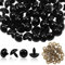 TOAOB 50 Stück Sicherheitsaugen Puppenaugen 20 mm Runde Schwarz Kunststoffaugen Bastel Augen und Sicherheitsnasen mit Unterlegscheiben für Puppe Amigurumis Häkeltiere