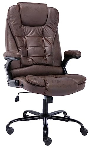 vidaXL Bürostuhl Höhenverstellbar Liegefunktion Chefsessel Bürosessel Schreibtischstuhl Sportsitz Gaming Racing Stuhl Dunkelbraun Wildleder-Optik