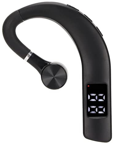 PUSOKEI Bluetooth Headset,Single Ear Bluetooth Earpiece with Noise Canceling Mic Cell/Mobile Phone Headset,180° Rotatable HD Stereo Waterproof Earpiece for Sport Driving