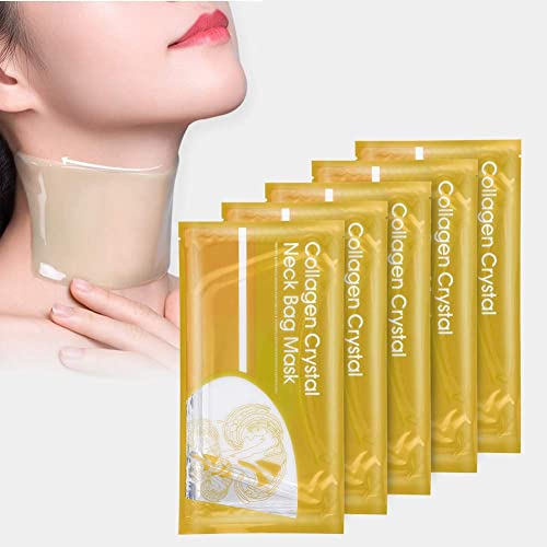 Collagen Neck Mask, 5pcs Collagen Neck Firming Mask Anti-Falten Collagen Neck Pads Patch Glatte Faltenlift Patches Feuchtigkeitsmasken Neck Skin Care(Weiß)