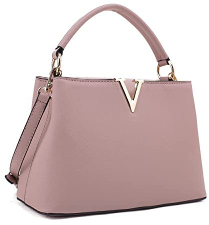 EVVE, Borsa a tracolla da donna, piccola, classica, con manico superiore, alla moda, con cinghia, Viola, Small