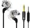 Leuchtbox QKZ VK1 Premium In-Ear-Kopfhörer Kabel 108dB HiFi Sport und Gaming Headphones HD Mikrofon Hires Klang Bluetooh-fähige Earbuds Heavy Deep Bass Double Driver (Transparent/Weiß)