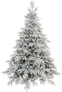 MAZZEO CHRISTMAS Albero di Natale innevato Sila cm 300, folto e con Apertura a Ombrello