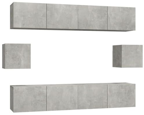 vidaXL TV Schrank Set 6tlg. Holzwerkstoff Schrankwand Wohnwand mehrere Auswahl