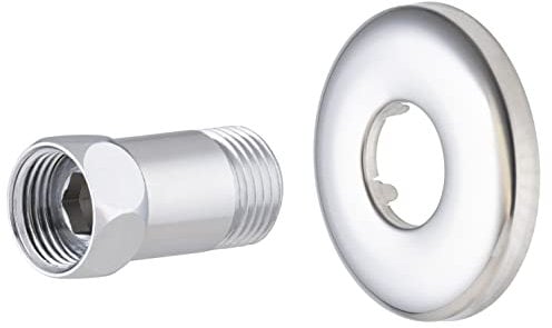 Raccord d'adaptation mâle - femelle 15x21 (1/2) + rosace chromée pour raccordement robinet de machine à laver NOYON & THIEBAULT