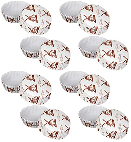Cabilock 300pcs Oil Cupcake Holders Round Pet Cake Paper Cups for Baking for Parties Weddings Showers and Celebrations Design for Easy Cleanup