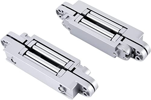 17,8 cm schwere versteckte Türscharniere, unsichtbare Scharniere für Türen, schwere, verdeckte Scharniere, 180-Grad-Pendeltürscharnier, 3-D-Bereich, verstellbare, versteckte Scharniere (Silber, 2 S