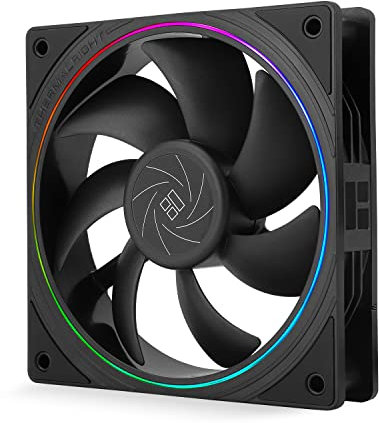 Thermalright TL-S12 120mm Silent CPU Fan, Computer Case Cooler, ARGB Thin Aperture,4pin PWM Connector, with S-FDB Bearing, up to 1500RPM PC Cooling Fan, Black