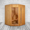 trends4cents PureHaven Finnische Sauna 150x150x200 cm Harvia Saunaofen für 3 Personen Hemlockholz komplettes Zubehör Saunasteine Glastür Thermometer Beleuchtung