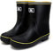 Jesindr Stivali Gomma Uomo, Pioggia Antiscivolo Adulto Antinfortunistica Stivali, Leggere Comodeda Esterno Scarpe da Giardino, Nero Giallo Nessun Cordoncino, 43 EU