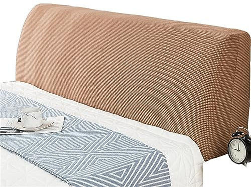 Bieyaet Bed Headboard Slipcover, Stretch Bed Headboard Cover for King Size Bed, All Inclusive Shaker Fleece Headboard Protector Cover (Coffee,120cm (110-140cm))