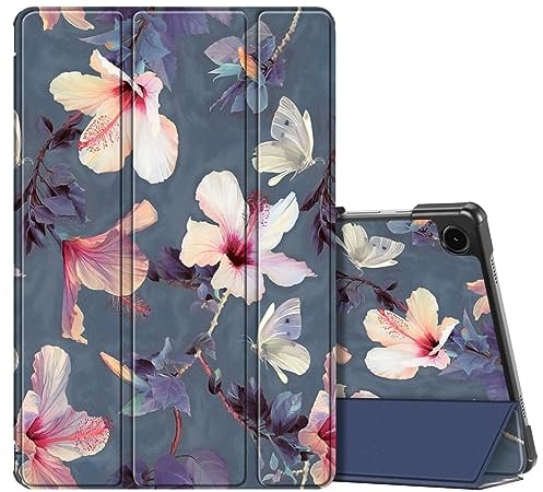 Fintie Hülle für Samsung Galaxy Tab A9 Plus 11 Zoll 2023, Ultradünne Kunstleder Schutzhülle mit Auto Schlaf/Wach Funktion Cover für Tablet A9+ SM-X210/X216/X218, Blühender Hibiskus