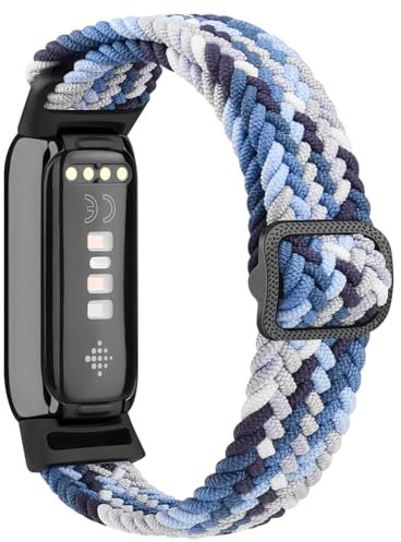 Elastische Nylonbänder, kompatibel mit Fitbit Luxe, Armband für Damen und Herren, weich, verstellbar, dehnbare Sportbänder, nur Ersatzarmband für Fitbit Luxe Fitness-Tracker, Z-Bunt-Blau