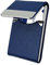 sundee Porte-cartes de visite en métal pour homme et femme – Porte-cartes professionnel en cuir synthétique avec blocage RFID et fermoir magnétique, Bleu Sk, S, Minimaliste