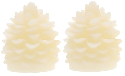 DOITOOL Wachs Tannenzapfen Led Led-partylicht 4 Stück Kerzen Latschen Lichter Tannenzapfen Leuchtet Weihnachten Teelicht Tannenzapfenkerzen