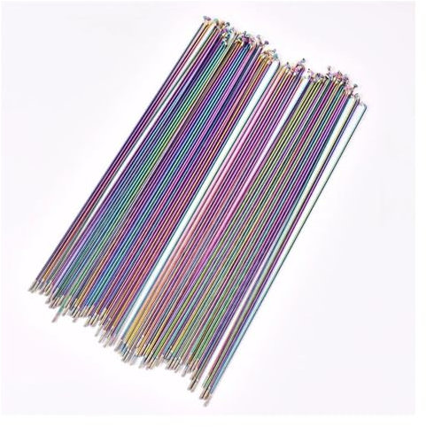 NORAZE 1PCS Fahrradspeichen mit Oil Slick Finish for MTB/Rennräder Längen 259/261/271/273/291/293MM (Color : Colorful, Size : 291mm)