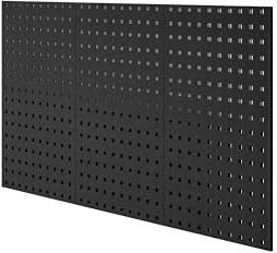 Werkzeugwand Lochwand Werkstattwand Wandregal Modular Metall Kratzresistent Pulverbeschichtet 1200 x 600 x 10 mm (Schwarz)