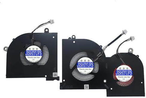 JISHIYUFS Nueva CPU+GPU Ventilador de refrigeración para MSI GS65 GS65VR MS-16Q1 Q2 Q3 BS5005HS-U3I BS5005HS-U2L1 P/N: 16Q2-CPU-CW, 16Q2-GPU-CW (Does not fit MS-16Q4 MS-16 MS-165 Q5) Par Ventilador