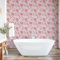 ABAKUHAUS Floral Papier peint autocollant pour la maison, Motif De Fleurs D'Hiver Asiatique, Accent de salon et de cuisine auto-adhésif, 33 cm x 90 cm, Bourgogne Rose pastel