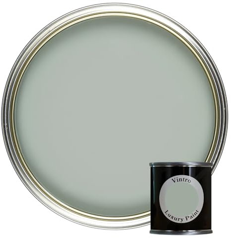 Vintro Paint | Luxury Matt Emulsion | Smooth Chalky Finish | Multi Surface Paint | for Walls, Ceilings, Wood and Metal | 125ml (Green/Blue - Duck Egg)