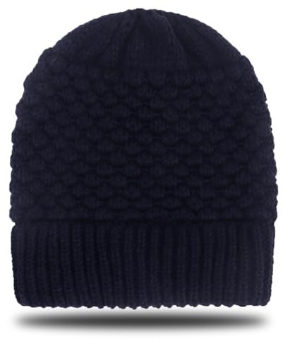 LYQQY Strickmütze für Pferdeschwanz, Damen Mädchen Mütze mit Loch für Pferdeschwanz Stilvoll und Warm Gestrickte Strickmütze Wintermütze mit Zöpfen Loch für Mädchen,Damen,dunkelblau