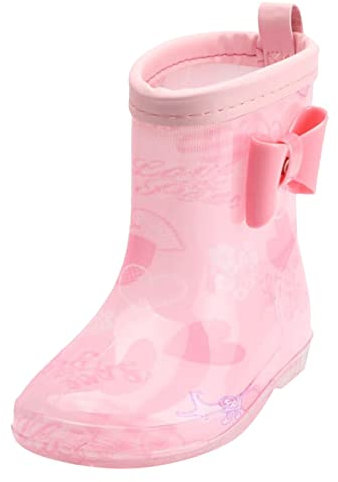 Wesaloes Stivali da Pioggia Bambina Colorati Antipioggia Stivali Gomma Bimba Impermeabile Stivaletti Ragazza Scarpe da Pioggia Stivali Leggeri Stivaletti Da Pioggia Bambini 2-7 Anni (26 Toddler)