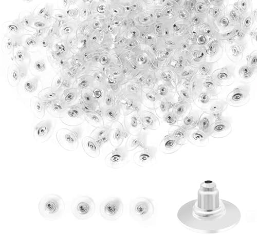 100 Pcs Earring Backs Safety Backs, Plastic Earring Backs, Earring Backs Plastic Soft Silicone, Earrings Backs for Women Girls, Plastic Backs for Earrings