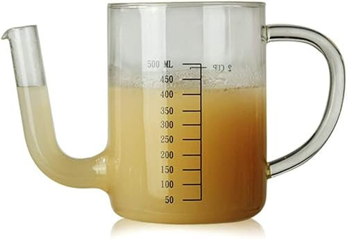 Taza medidora, separador de aceite, separador volumétrico de salsa, filtro, taza medidora, enfriador de jugo de vidrio resistente al calor(500ML)