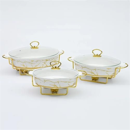 QAUUCP Plat Chauffant Buffet 1pc Fournitures for hôtels et Restaurants Plat à réchaud en céramique Chauffe-Plats de Luxe for Buffet(1.2L)