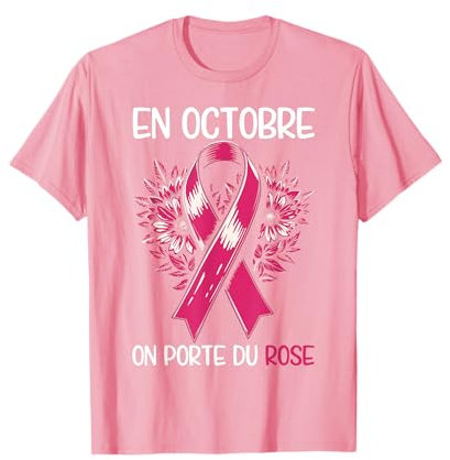 Sensibilisation Au Cancer Du Sein Femme Octobre Rose 2024 T-Shirt