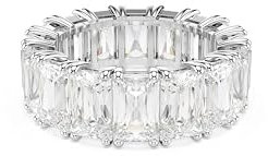 Swarovski Matrix Vittore Ring, Baguette-Schliff, Weiß, Rhodiniert