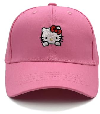 Hellokiitty Kinder Baseball Cap, 2PCS Baseballkappe und Sonnenbrille Schirmmütze Sonnenschutz Cap Baseballmütze Einstellbare Kappe Cartoon Cat Snapback Cap Sonnenbrillen Set für Kinder Ab 2 Jahren