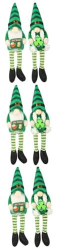 Alipis 6stücke Patrick's Day GNOME Puppe Handgefertigte Dekofigur Für Innen Und Außenbereich Kreative Tisch Und Regalgestaltung Für Wohnzimmer Schlafzimmer Und Festdekoration