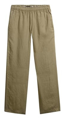 Superdry Damen Leinenhose mit Kordelzug