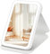 GlasFlength Espejo Maquillaje con Luz, Espejo Tocador Plegable Espelho Maquilhagem con Control Táctil 3 Colores de Luz Brillo Ajustable Mirror Portátil para Viajes Tocador Oficina (Blanco)