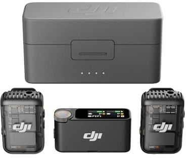 DJI Mic 2, Wireless Lavalier Microphone, Noise Cancelling, 48kHz 32-bit Float Internal Recording, 820 ft.(250m) Range, Microphone for Camera/Phone, Vlog, Streaming (Renewed)