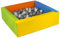 Velinda Piscine à balles carrée avec 300 balles, Cuir écologique, 5 éléments (Couleur de la Piscine/de balles: Jaune, Vert, Bleu, Orange/Blanc, Gris, Argent)