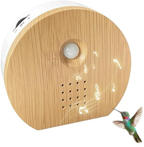 SKIKHN Vogelgeräusche Box, Vogelgezwitscher Box Bewegungsmelder mit Wandhalterung, Naturgeräuschebox Vogel Gesang, für Bad Spa Gäste wc und Entspannung