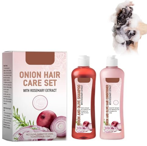Zwiebel, Biotin Und Rosmarin Shampoo Und Behandlung Set, Rosmarin Shampoo Set Anti Haarausfall Feuchtigkeit Rosemary Zwiebel Für Alle Haartypen