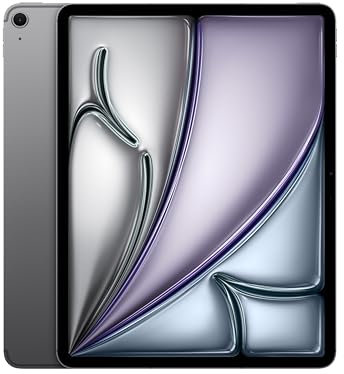 Apple iPad Air 13'' con chip M3: Apple Intelligence, 128 GB, fotocamera frontale e posteriore da 12MP, Wi-Fi 6E + reti cellulari 5G, Touch ID, un giorno intero di batteria — Grigio siderale